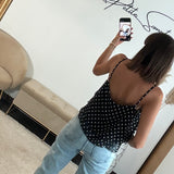 TOP NOIR A POIS MAEL - La Petite Somptueuse