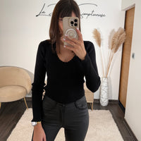 TOP NOIR COTELLE VIVAN - La Petite Somptueuse