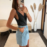 TOP NOIR LUREX - La Petite Somptueuse