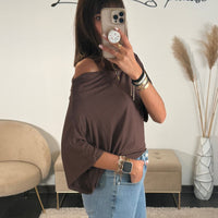 TOP OVERSIZE CHOCO - La Petite Somptueuse