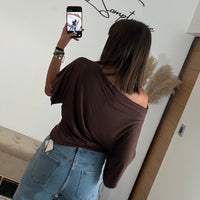TOP OVERSIZE CHOCO - La Petite Somptueuse