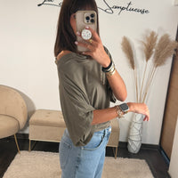 TOP OVERSIZE KAKI - La Petite Somptueuse