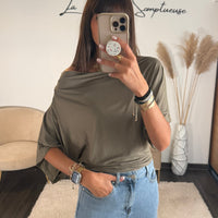TOP OVERSIZE KAKI - La Petite Somptueuse