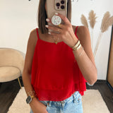 TOP ROUGE MAEL - La Petite Somptueuse