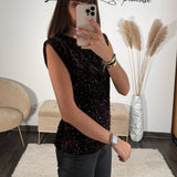 TOP SEQUINS CHOCO JENO - La Petite Somptueuse