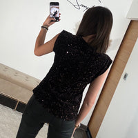 TOP SEQUINS CHOCO JENO - La Petite Somptueuse