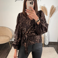 TOP SEQUINS CHOCO TAYLOR - La Petite Somptueuse