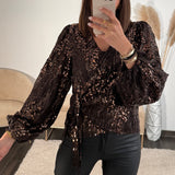 TOP SEQUINS CHOCO TAYLOR - La Petite Somptueuse