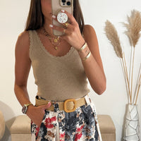 TOP TAUPE ELORA - La Petite Somptueuse