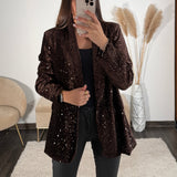 VESTE BLAZER SEQUIN CHOCO JAKE - La Petite Somptueuse