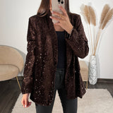 VESTE BLAZER SEQUIN CHOCO JAKE - La Petite Somptueuse