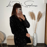 VESTE BLAZER SEQUIN NOIR JAKE - La Petite Somptueuse