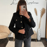 VESTE EN TWEED NOIRE CHANI - La Petite Somptueuse