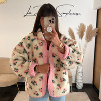 VESTE FLEURIE ROSE - La Petite Somptueuse