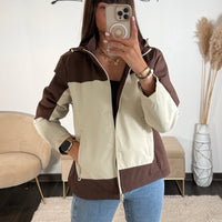 VESTE IMPERMEABLE CHOCO/BEIGE ISIA - La Petite Somptueuse