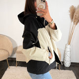 VESTE IMPERMEABLE NOIR/BEIGE ISIA - La Petite Somptueuse
