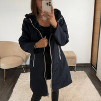 VESTE IMPERMEABLE POLAIRE MARINE - La Petite Somptueuse