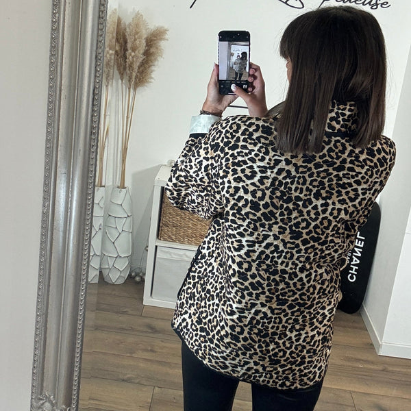 VESTE MATELASSÉE LEOPARD ELIA - La Petite Somptueuse