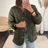 VESTE MOUTON REVERSIBLE KAKI - La Petite Somptueuse