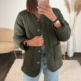 VESTE MOUTON REVERSIBLE KAKI - La Petite Somptueuse