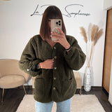 VESTE MOUTON REVERSIBLE KAKI - La Petite Somptueuse
