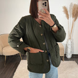 VESTE MOUTON REVERSIBLE KAKI - La Petite Somptueuse