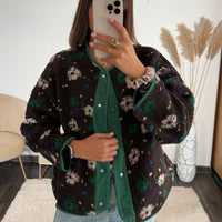 VESTE POLAIRE CHOCO/VERT LISA - La Petite Somptueuse