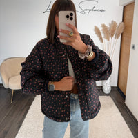 VESTE POLAIRE REVERSIBLE FLOWER MARINE - La Petite Somptueuse