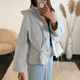 VESTE RAYEE BLEU MELIA - La Petite Somptueuse