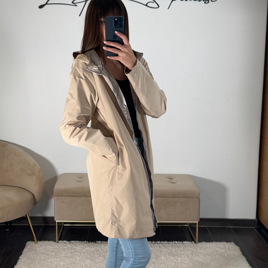 VESTE REVERSIBLE IMPERMEABLE BEIGE – La Petite Somptueuse
