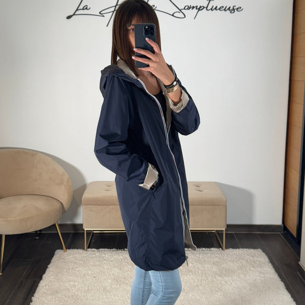 VESTE REVERSIBLE IMPERMEABLE BLEUE - La Petite Somptueuse