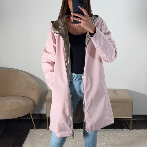 VESTE REVERSIBLE IMPERMEABLE ROSE - La Petite Somptueuse