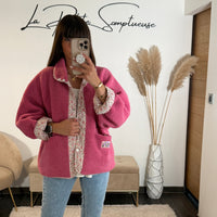 VESTE REVERSIBLE ROSE FLOWERS - La Petite Somptueuse