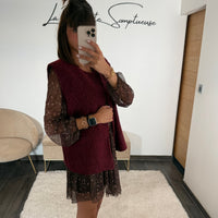 VESTE SANS MANCHE BORDEAUX LUMIA - La Petite Somptueuse