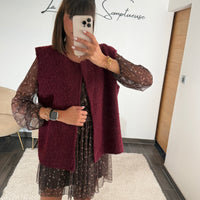 VESTE SANS MANCHE BORDEAUX LUMIA - La Petite Somptueuse