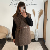 VESTE SANS MANCHE CHOCO AUREL - La Petite Somptueuse