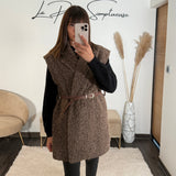 VESTE SANS MANCHE CHOCO AUREL - La Petite Somptueuse