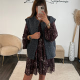 VESTE SANS MANCHE GRISE LUMIA - La Petite Somptueuse
