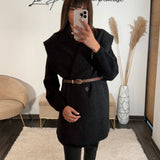 VESTE SANS MANCHE NOIR AUREL - La Petite Somptueuse