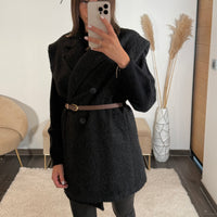 VESTE SANS MANCHE NOIR AUREL - La Petite Somptueuse