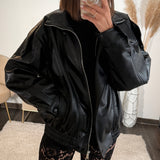 VESTE SIMILICUIRE NOIRE CLEA - La Petite Somptueuse