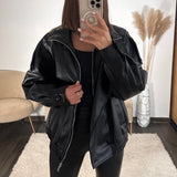 VESTE SIMILICUIRE NOIRE CLEA - La Petite Somptueuse