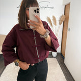 VESTE STYLE QIPAO BORDEAUX - La Petite Somptueuse