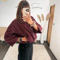 VESTE STYLE QIPAO BORDEAUX - La Petite Somptueuse