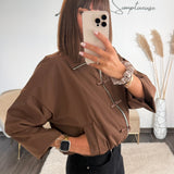 VESTE STYLE QIPAO CAMEL - La Petite Somptueuse