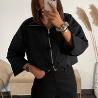 VESTE STYLE QIPAO NOIR - La Petite Somptueuse