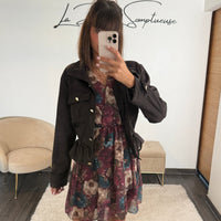 VESTE SUEDINE CHOCO LACY - La Petite Somptueuse