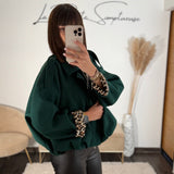 VESTE VERT SAPIN LEOPARD ABBY - La Petite Somptueuse