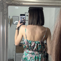 COMBINAISON PANTALON SATINÉE VERTE ELINA - La Petite Somptueuse