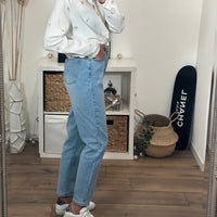 JEAN MOM BLEU ILYAN - La Petite Somptueuse